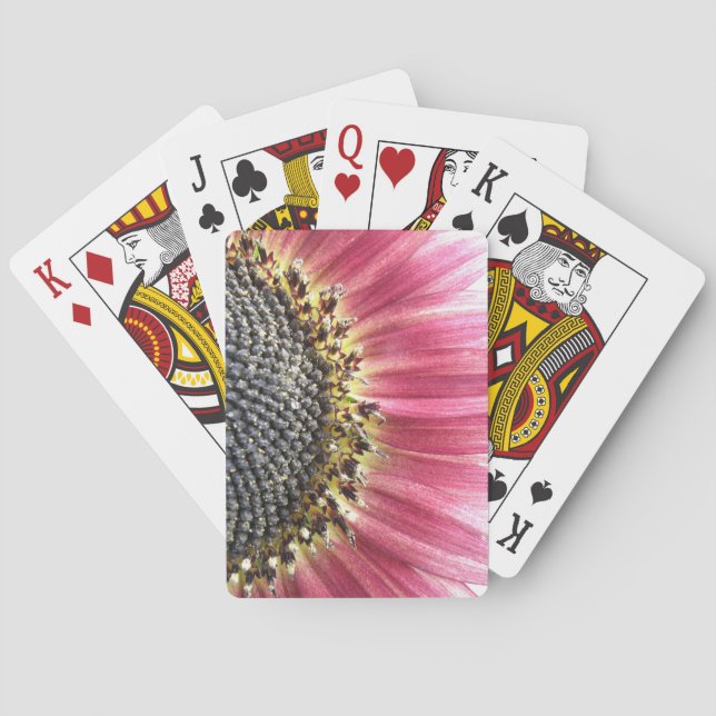 Schöne rosa Sonnenblume Spielkarten (Rückseite)