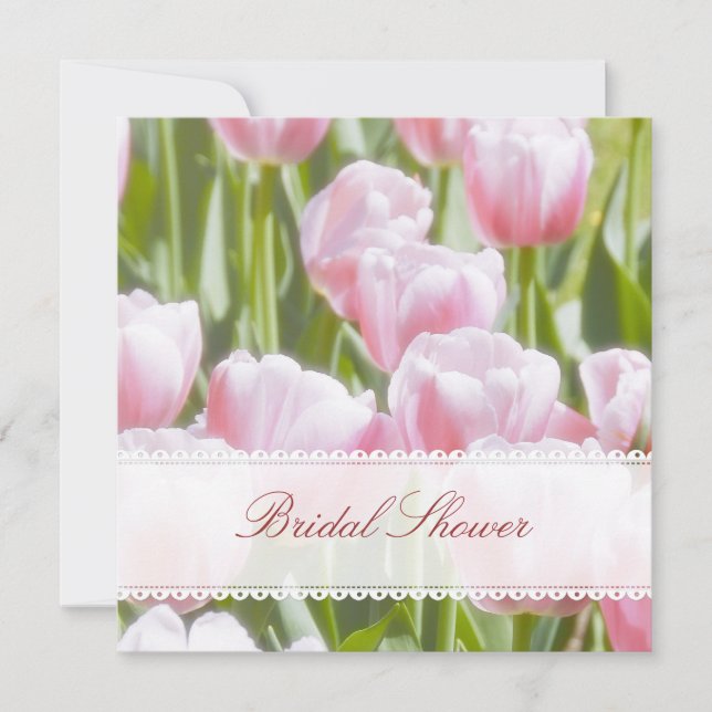 Schöne Rosa Tulips Bridal Dusche Einladung (Vorderseite)