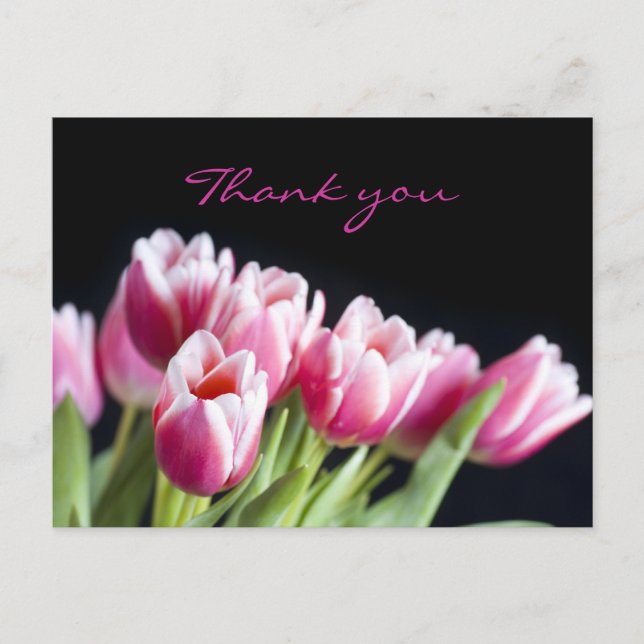 Schöne Rosa Tulips Postkarte (Vorderseite)
