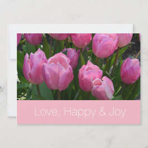 Schöne rosa Tulpenblumen christliche Hochzeit Einladung