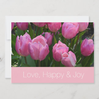 Schöne rosa Tulpenblumen christliche Hochzeit Einladung