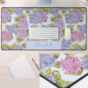 Schöne rosa und blaue Blumenschreibtischunterlage Schreibtischunterlage