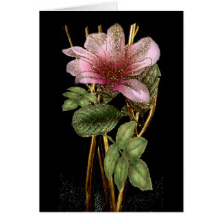 Schöne Rosa- und Goldflora-Jeden Anlaß-Karte