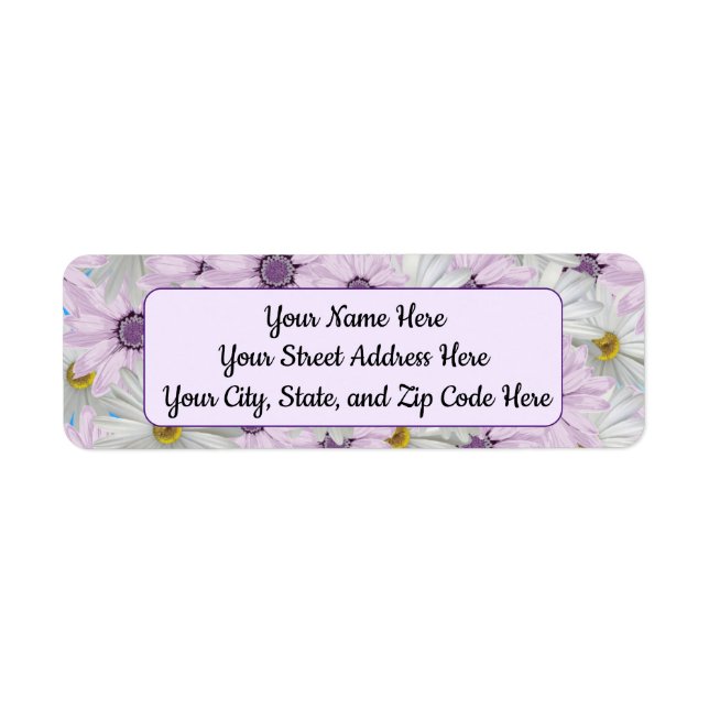 Schöne rosa und weiße Daisy Floral Labels (Vorne)