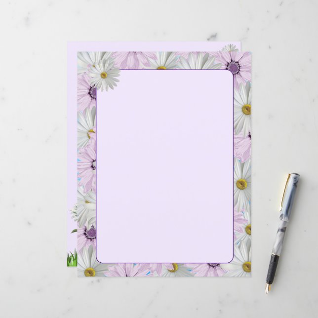 Schöne rosa und weiße Milchsorten 8,5 x 11 (Vorderseite/Rückseite Beispiel)