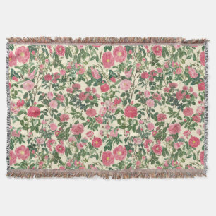Schöne rosa Vintage-Blumen - Cottagecore Floral Decke