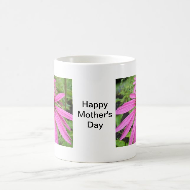 schöne rosa violette Blumen Tasse (Mittel)