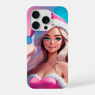 Schöne rosa Weihnachtsgirl 01 iPhone 15 Pro Hülle