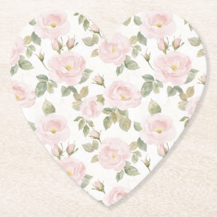 Schöne rosa weiße Rosen Blumen-Brautdusche Untersetzer