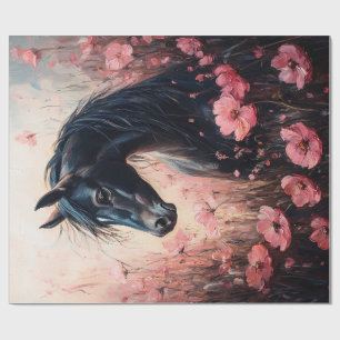 Schöne Rosa Wildblumen Dekoupage Geschenkpapier