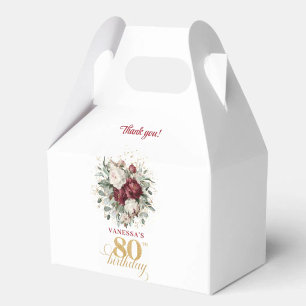 Schöne Rosafarbene Burgunder 80. Geburtstag Gesche Geschenkschachtel