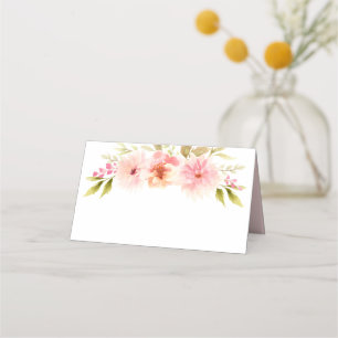 Schöne rosafarbene Frühlings-Aquarell-Hochzeit Platzkarte