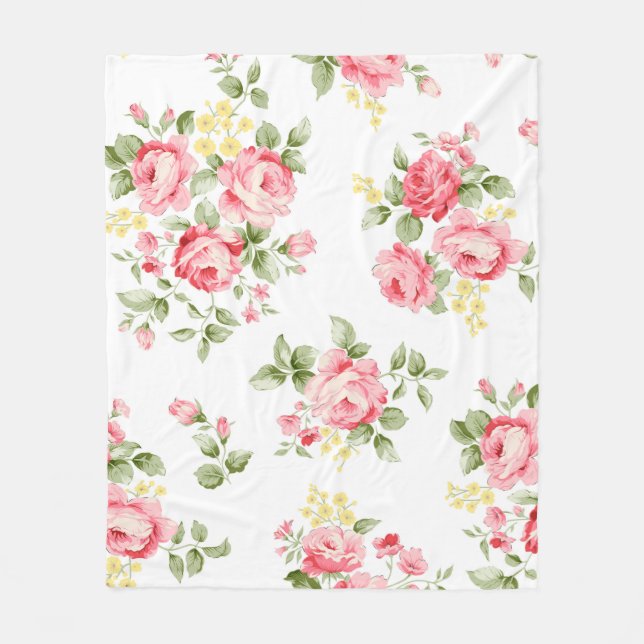 Schöne Rose Blume Muster, kleiner Blumenstrauß Fleecedecke (Vorderseite)