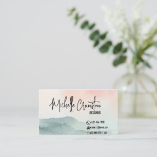 Schöne Rose Blush und grünes Wasser Visitenkarte
