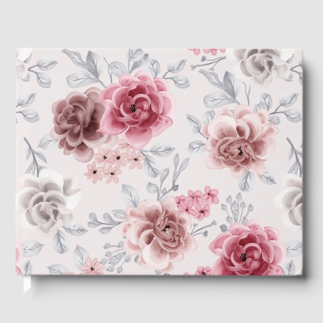 Schöne Rose der Vintagen Chic-Hütte Gästebuch (Vorderseite)