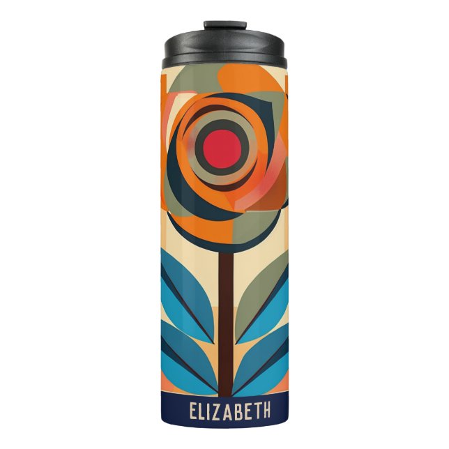 Schöne Rose drucken Floral Tumbler Thermosbecher (Vorderseite)