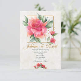 Schöne Rose Garden Budget Hochzeit Einladung