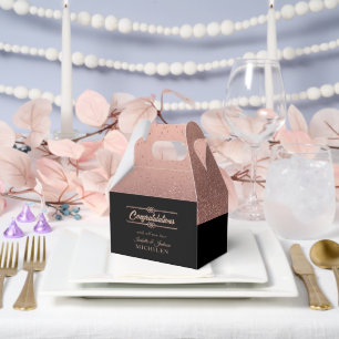 Schöne Rose Gold Glitter und Schwarz Geschenkschachtel