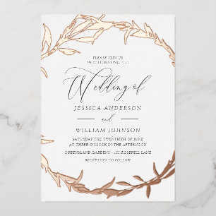 Schöne Rose Goldmedaille Wreath Foil Folieneinladung