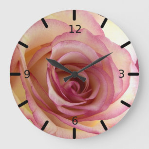 Schöne Rose Große Wanduhr