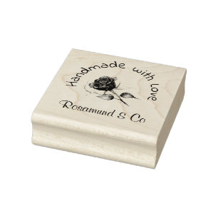 Schöne Rose Handmade mit Liebe Personalisiert Gummistempel