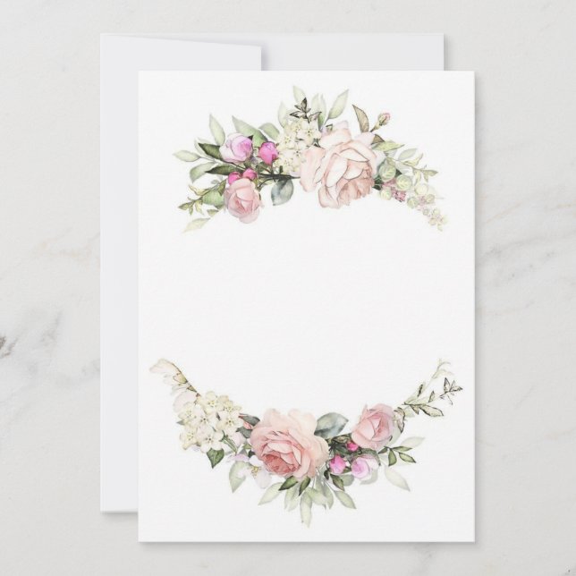 Schöne Rose Hochzeitsvorlage Einladung (Vorderseite)