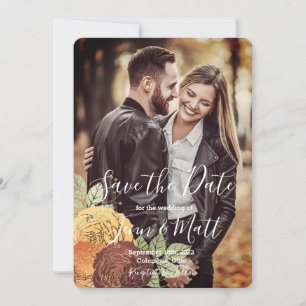 Schöne Rose im Herbst - Save the Date Einladung