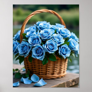 Schöne Rose in Blau Poster