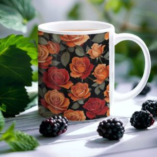 Schöne Rose in Rot und Orange Kaffeetasse