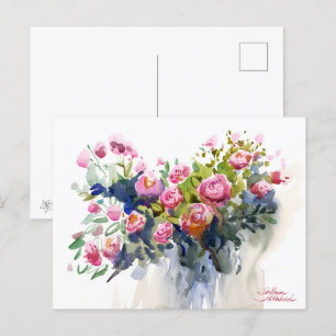 Schöne Rose. Kunst, Dichtung und Musik Feiertagspostkarte