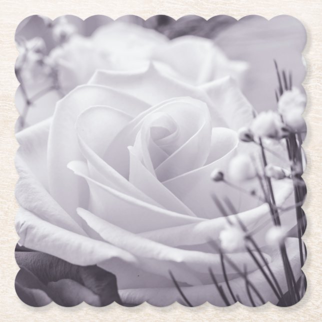 Schöne Rose Lila Tinte Blume Untersetzer (Vorderseite)