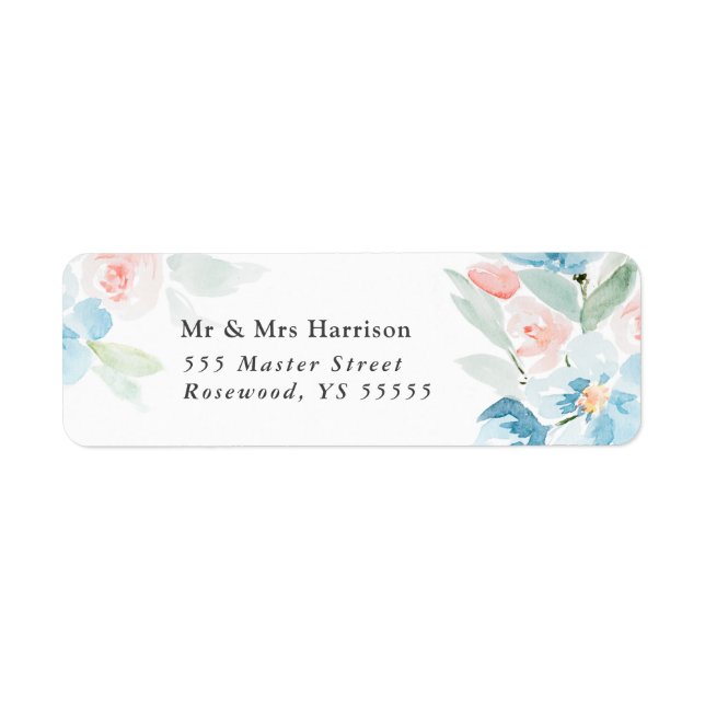 Schöne Rose mit Aquarellblau und Blumen (Vorne)