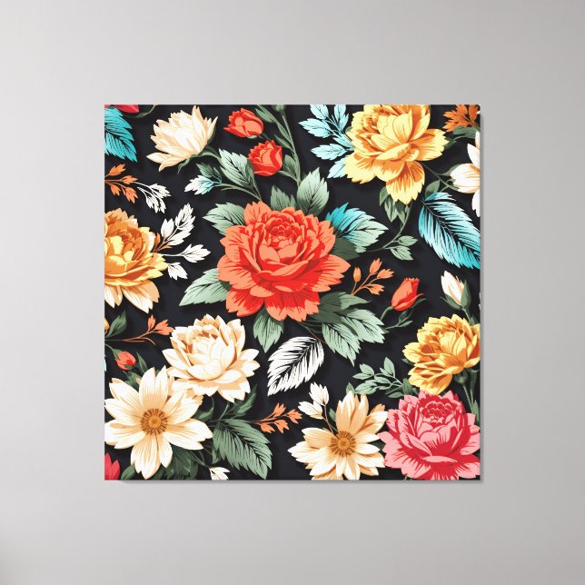 Schöne Rose mit schwarzem Hintergrund Kunst und Ku Leinwanddruck (Vorderseite)