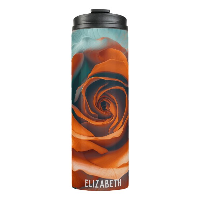 Schöne Rose Moderne Tag Personalisiert Thermosbecher (Vorderseite)