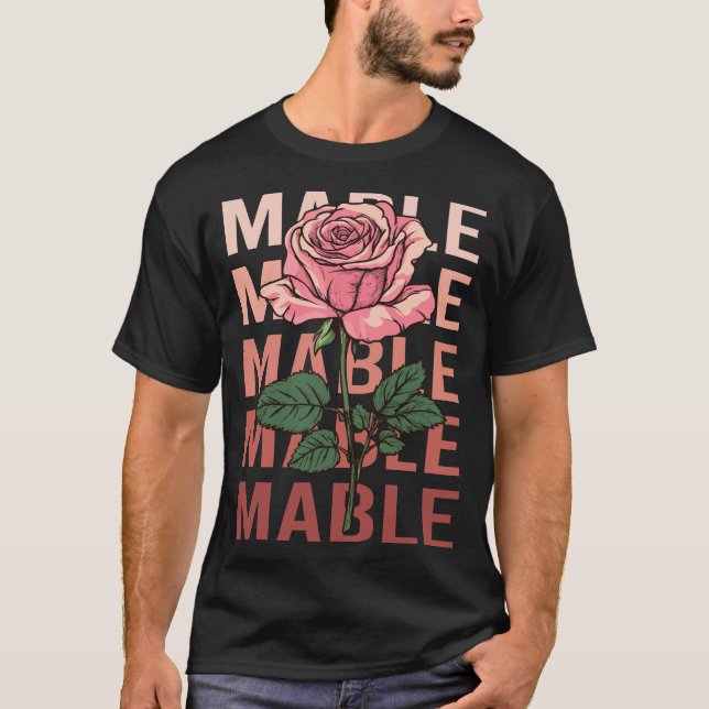 Schöne Rose - Name des Mannes T-Shirt (Vorderseite)