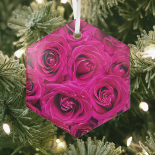 SCHÖNE ROSE PINK ORNAMENT AUS GLAS