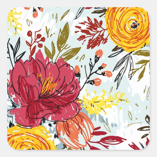 Schöne Rose Quadratischer Aufkleber (Vorderseite)