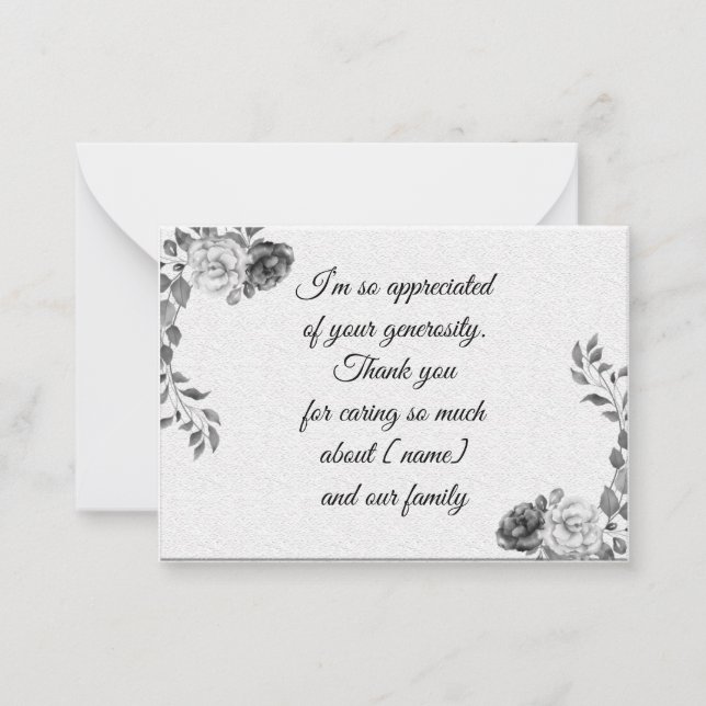 Schöne Rose Rahmen nach der Beerdigung danke Ihnen Mitteilungskarte (Vorderseite)