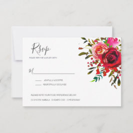 Schöne Rose Ruby Red Wedding RSVP Karte