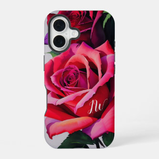 Schöne Rose und benutzerdefinierter Text iPhone 16 Hülle