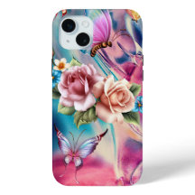 Schöne Rose und Schmetterlinge