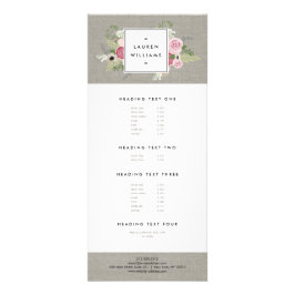 Schöne Rosen auf Linen Moderne Elegante Werbekarte