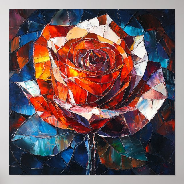 Schöne Rosen-Blumen-Kunst-Zimmerdekoration Poster (Vorne)