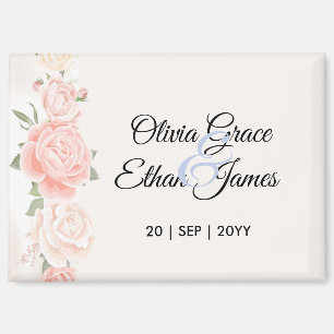 Schöne Rosen Florale Hochzeit Magnet