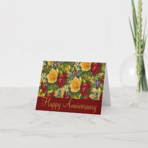 Schöne Rosen Glückliches Jubiläum Grußkarte Karte