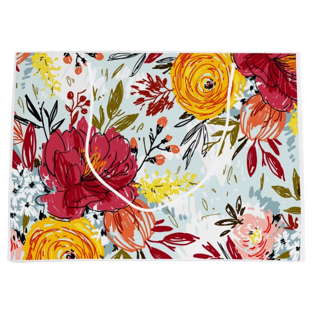 Schöne Rosen Große Geschenktüte (Vorderseite)