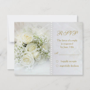 Schöne Rosen Hochzeit RSVP Einladung