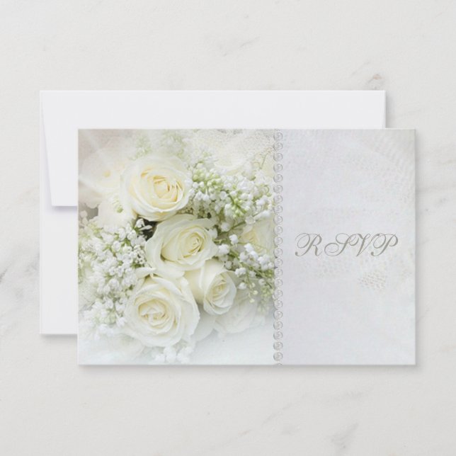 Schöne Rosen Hochzeit RSVP Einladung (Vorderseite)