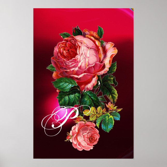 SCHÖNE ROSEN MIT INITIALEN POSTER (Vorne)