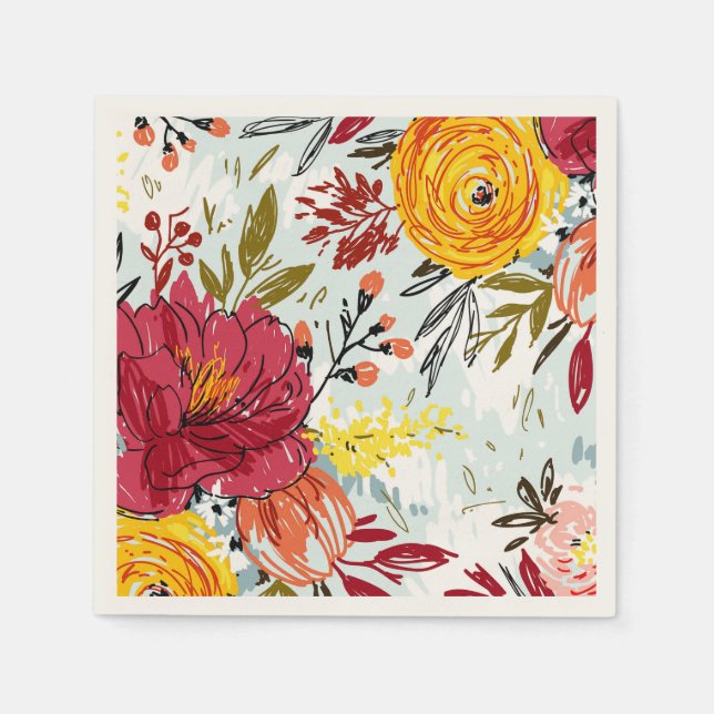 Schöne Rosen Serviette (Vorderseite)